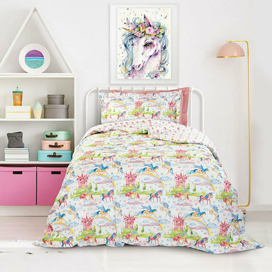 Das Home Set Kinderbettbezug Einzel mit Kissenbezug Baumwolle Mehrfarbig 160x240cm