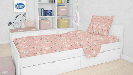 Dimcol Smile Kids Duvet Cover Single Cotton Coral 160x240cm