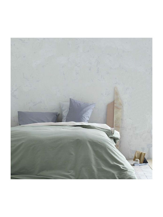 Nima Colors Super Double Cotton Duvet Cover 220x240 Sage Green-Nude