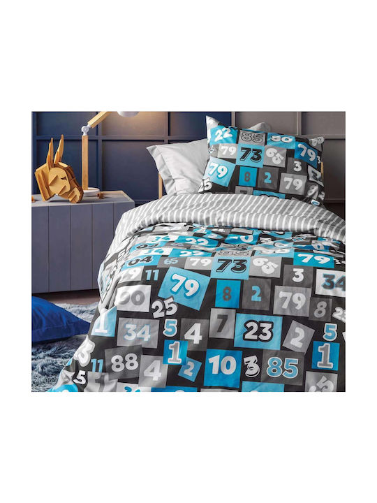 Kentia Uno Set Kids Duvet Cover Single with Pillowcase Cotton Blue 160x240cm 000060088