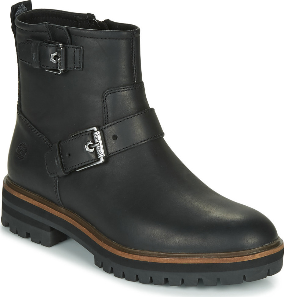 timberland london square black leather full grain flat hiker boots