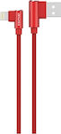Awei cl-32 Winkel (90°) / Regulär USB-A zu Lightning Kabel Rot 1.2m