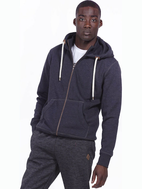 Body Action Men's Sweatshirt Jacket with Hood a...