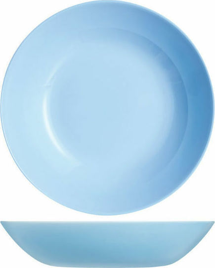 Luminarc Diwali Πιάτο Βαθύ Γυάλινο Light Blue με Διάμετρο 20cm
