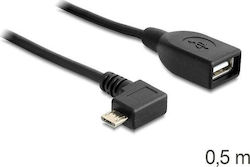 DeLock 83271 Angle (90°) / Regular USB 2.0 σε micro USB 0.5m Μαύρο