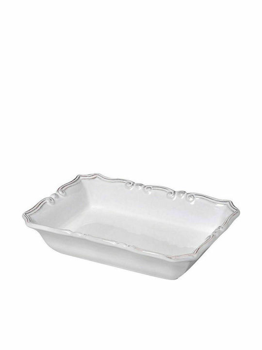 Espiel Tiffany Salad Bowl Ceramics Λευκή 22x17x4.5cm 1pcs