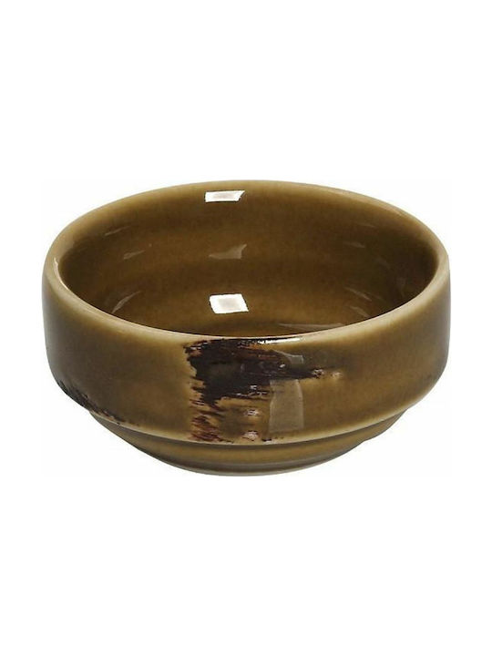 Espiel Typhoon Ceramic Dip Bowl Καφέ with Diameter 6εκ. 1pcs