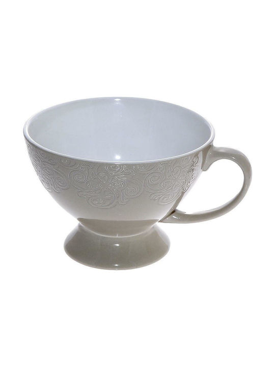 Espiel Vienna Ceramic Cereal Bowl Μπεζ with Diameter 13.3εκ. 1pcs