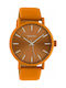 Oozoo Timepieces Ρολόι με Πορτοκαλί Δερμάτινο Λουράκι