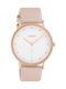 Oozoo Timepieces Watch with Pink Leather Strap