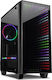 Inter-Tech X-608 Infinity Micro Gaming Midi Tower Computer Case with Window Panel and RGB Lighting Black