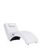 Recliner of Faux Leather White L145xW54xH72cm