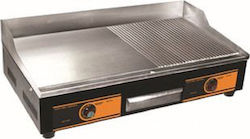 Dynamic VEG-836 Commercial Flat Top Electric Griddle with Flat & Ribbed Plate 4.4kW 73x46x24cm