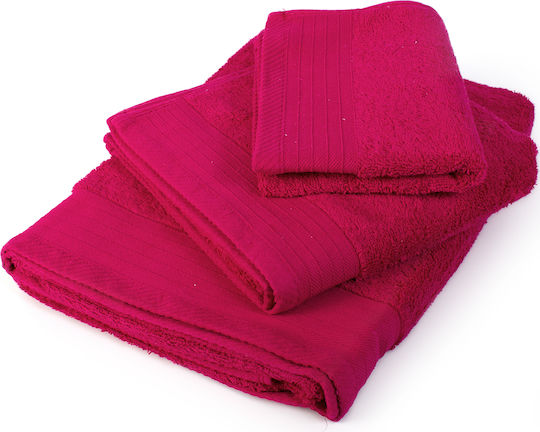Dimcol Handtuch-Set 3 Stück Penié 500 Gr Rote Gewicht 500gr/m²
