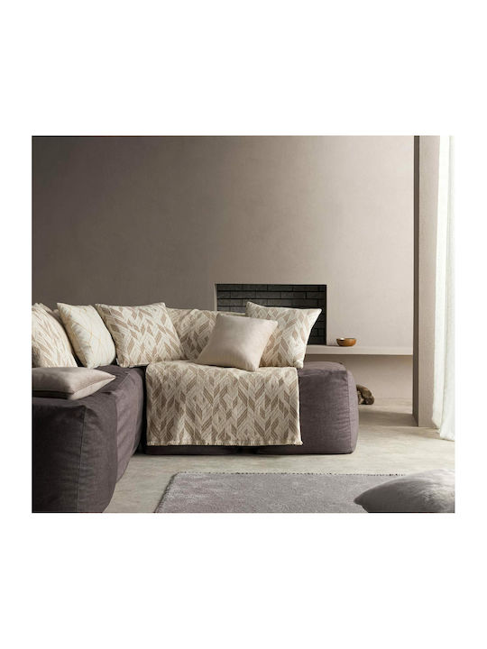 Gofis Home Sofa Throws 2 Seater Niagra 180x250cm Ecru Brown 05 20-07-842B/05