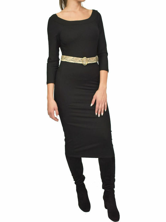 Toi&Moi Midi Dress Black