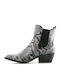 Leder Damen Chelsea Stiefeletten mit Mittelhohem Absatz Mehrfarbig