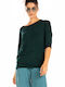 Women's Long Sleeve Sport Knitting Sweater Green