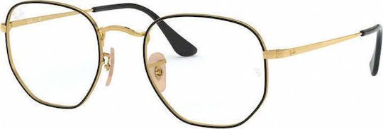 Ray Ban Hexagonal Optics Μεταλλικός Σκελετός Γυαλιών σε Μαύρο