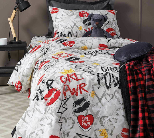 Palamaiki Trend TC 920 Set Kids Duvet Cover Single with Pillowcase Cotton Gray 160x240cm