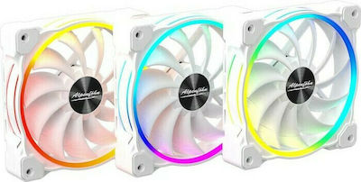 Alpenfoehn Wing Boost ARGB 120mm 4-Pin PWM Case Fan White 3-pack