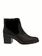 Mourtzi Leather Women's Ankle Boots with Medium Heel Black