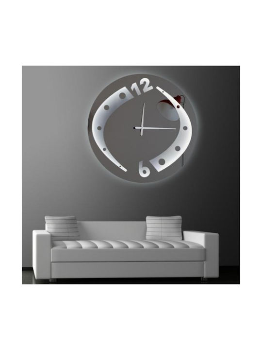 Ploumatos C210 Wall Clock Mirror Silver Ø104cm