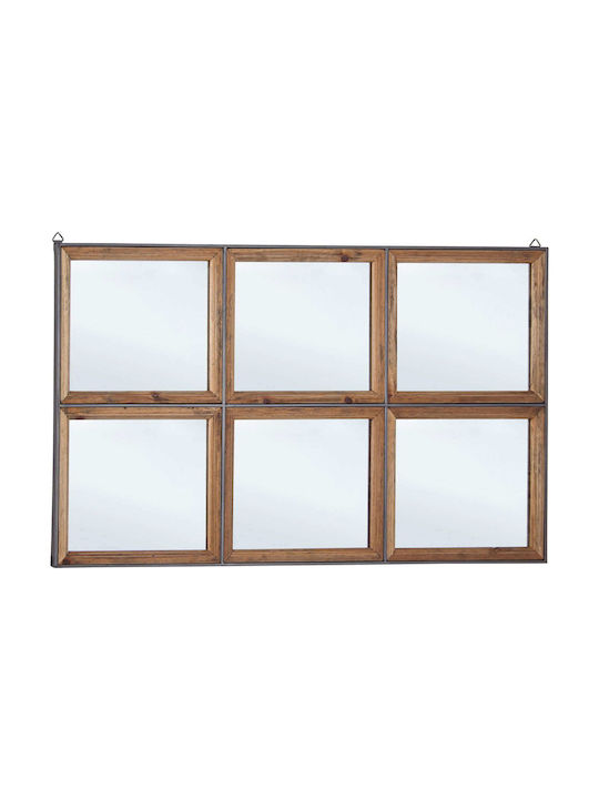 Bizzotto Wall Mirror with Brown Wooden Frame 52.5x92.5cm 1pcs