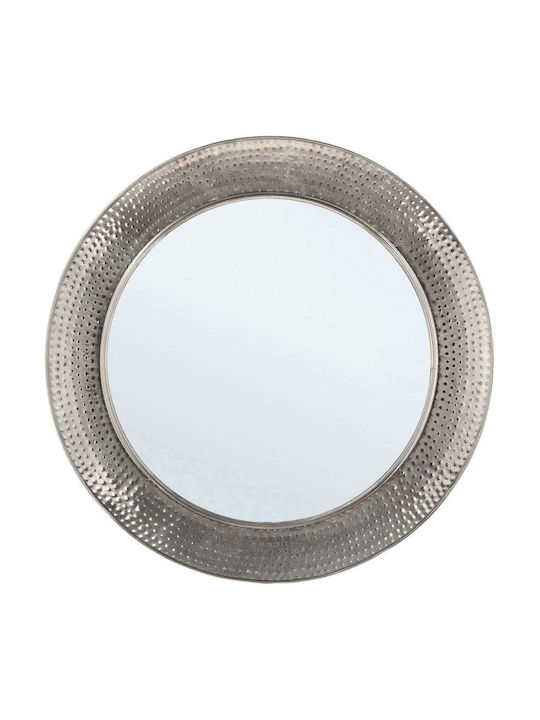 Bizzotto Adara Wall Mirror with Silver Metallic Frame Diameter 80cm 1pcs