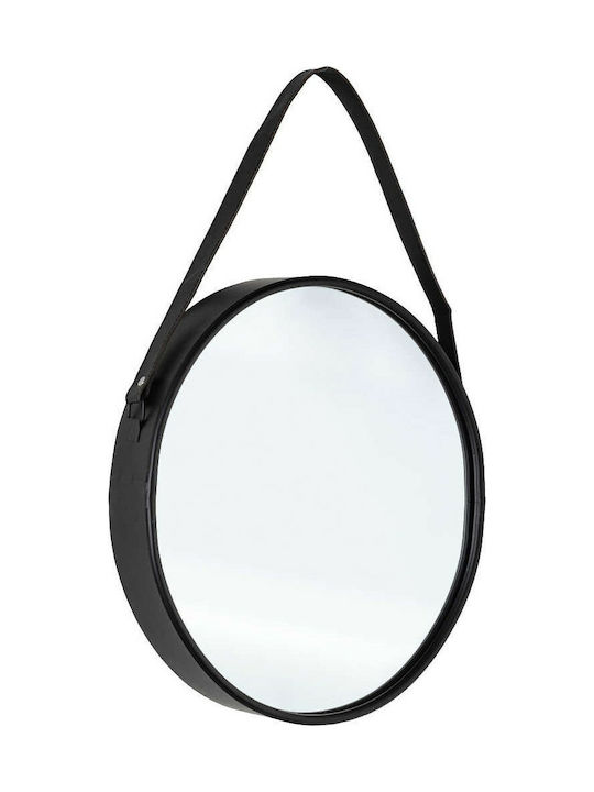 Bizzotto Rind Wall Mirror with Black Metallic Frame Diameter 41cm 1pcs