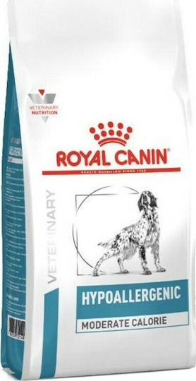 Royal Canin Hypoallergenic Moderate Calorie 14kg Dry Food Gluten-Free for Adult Dogs with Rice and Liver