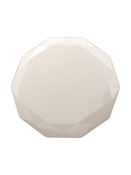 Keskor Μοντέρνα Πλαστική Πλαφονιέρα Οροφής με Ενσωματωμένο LED σε Λευκό χρώμα 41cm