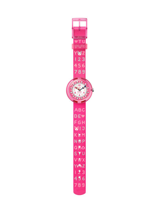 FlikFlak Kinder Analoguhr mit Stoffarmband Rosa