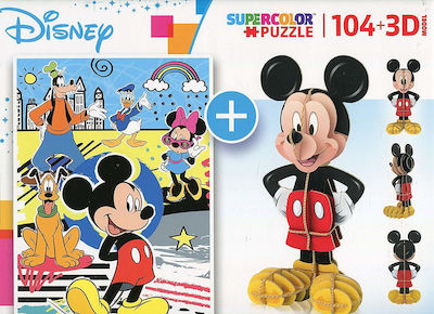 Kids Puzzle Disney Mickey 2 In 1 for 5++ Years 104pcs Clementoni