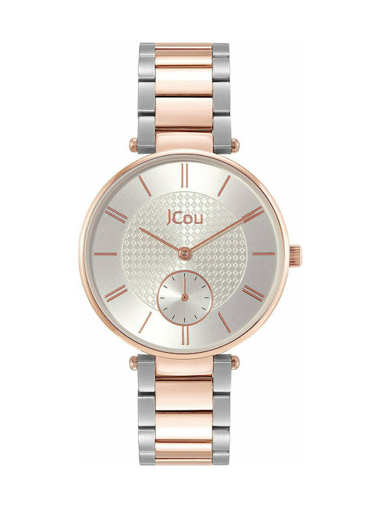 Jcou Majesty II Watch Chronograph with Pink Gold Metal Bracelet