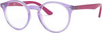 Ray Ban Children's Plastic Eyeglass Frame Purple RB1594 3810