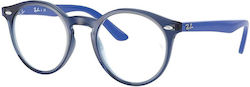 Ray Ban Kindlich Kunststoff Brillenrahmen Blau RB1594 3811