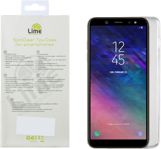 Lime Umschlag Rückseite Silikon Transparent (Galaxy A6+ 2018)