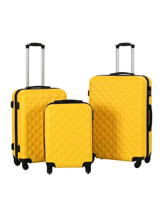 vidaXL Valize De Călătorie Tough Galbene De Înălțime Maximă 76cm Cu 4 Roți Set 3 Buc