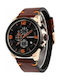 Curren Uhr Chronograph Batterie mit Lederarmband Brown