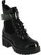 IQ Shoes 18.104.Q8AX9115 Women's Patent Leather Ankle Boots with Medium Heel Black