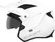 MT District SV Jet Helmet with Sun Visor DOT / ECE 22.05 1200gr Solid A0 Pearl White