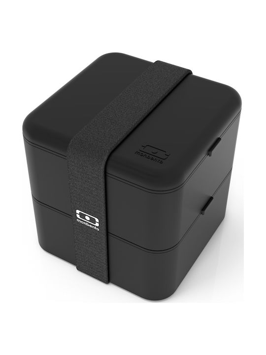 Monbento Bento Cutie pentru Mâncare Plastic Negru Potrivit pentru Cuptor cu Microunde 1700ml 1buc