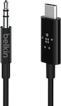 Belkin Regular USB 2.0 Cable USB-C male - 3.5mm male Μαύρο 0.9m (F7U079bt03-BLK)