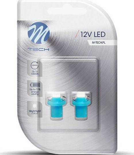M-Tech Λάμπες Αυτοκινήτου & Μοτοσυκλέτας BAX B8.5D LED Μπλε 12V 0.24W 2τμχ