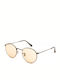 Ray Ban Round Metal Sunglasses with Silver Metal Frame and Brown Lens RB3447 004/T2