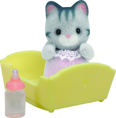 Epoch Toys Gray Cat Baby Миниатюрна Играчка Силвански семейства за 3+ Години 7.5см.