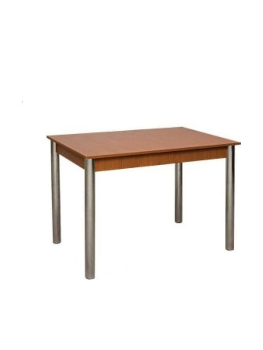 Table Kitchen Wooden with Metal Frame Cherry 80x60x74cm