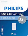 Philips Pico 32GB USB 2.0 Stick Gri