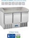 Cool Head Английски превод: Stainless Steel Refrigerator Counter Пица 330лт with Drawer and Cooling Machine 0/+8°C L140xW70xH102см CRM 93A
